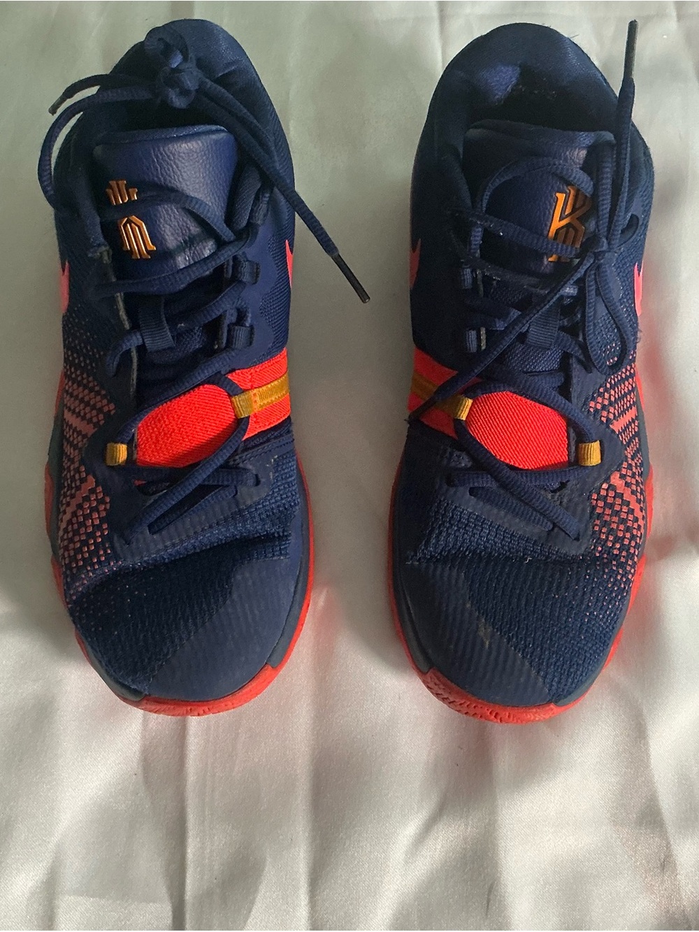 Nike Navy and Orange Youth Athletic Sneakers